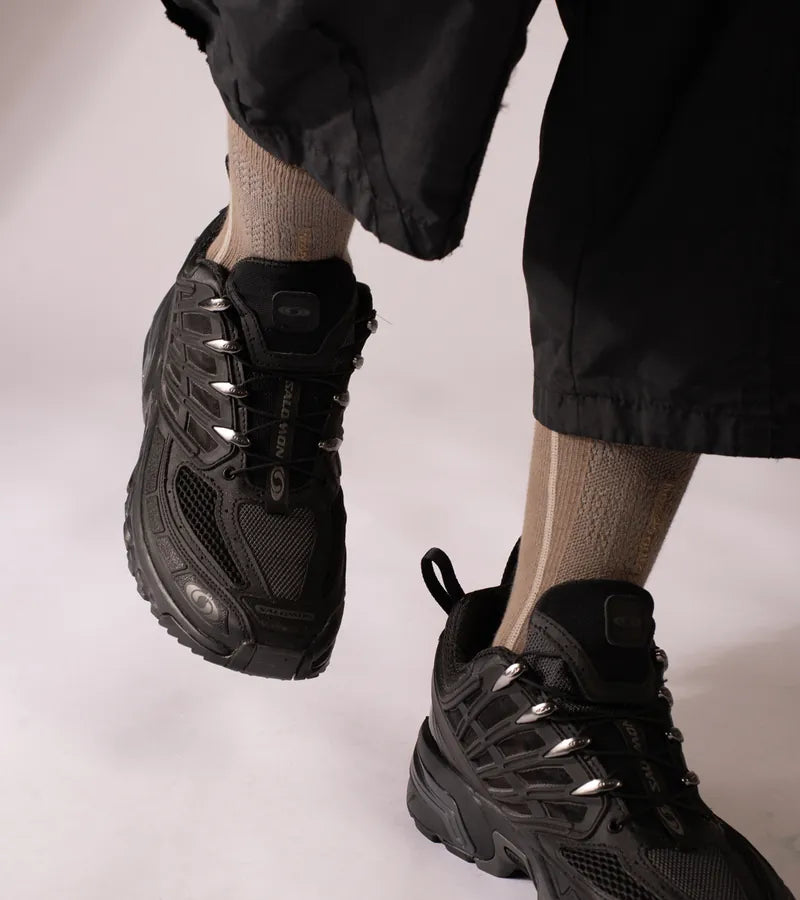 Line Brn - Flat-sew midcalf socks - BEV C multi label store