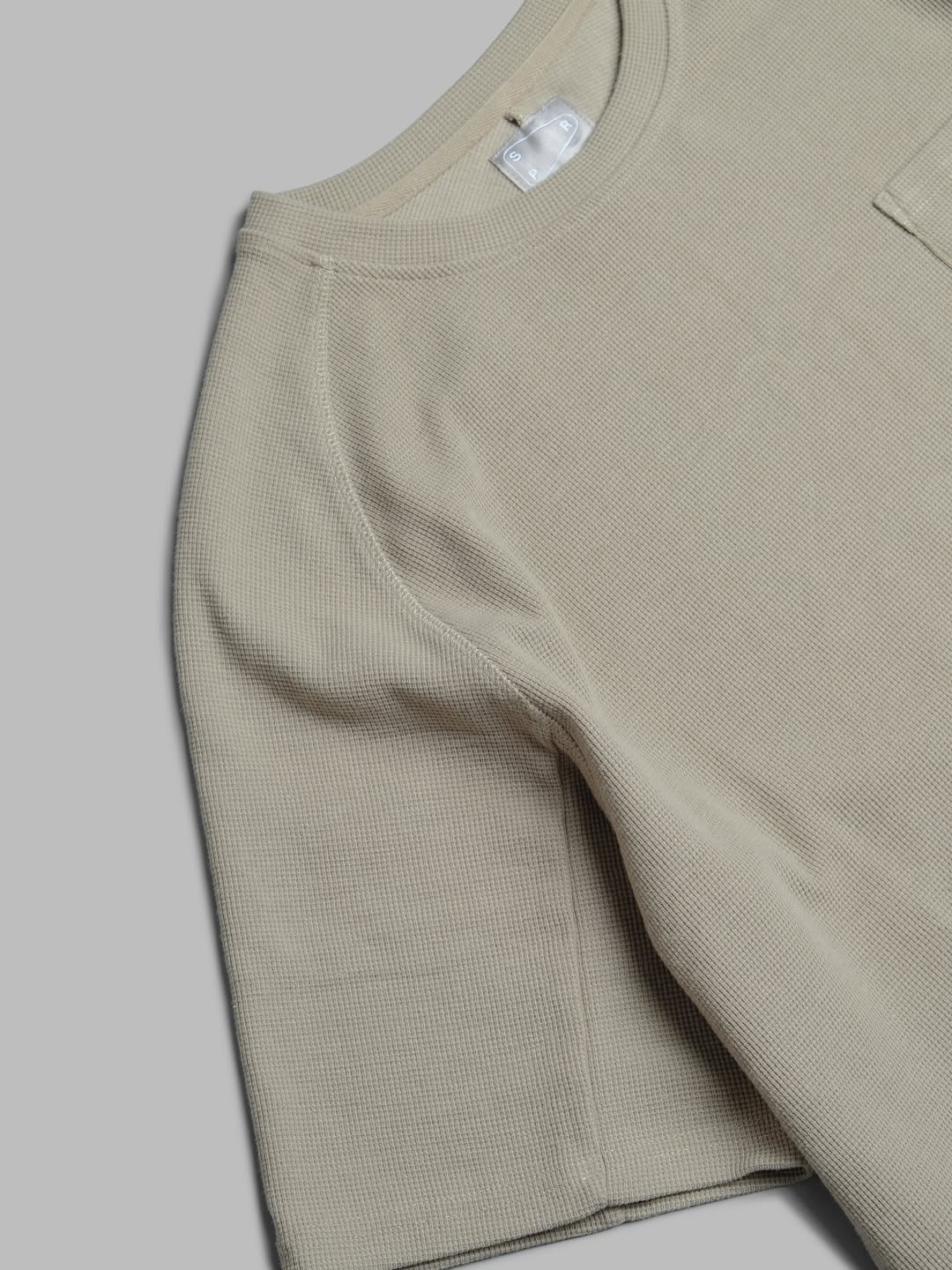 Waffle Tee / Cotton - Army Grey - BEV C multi label store