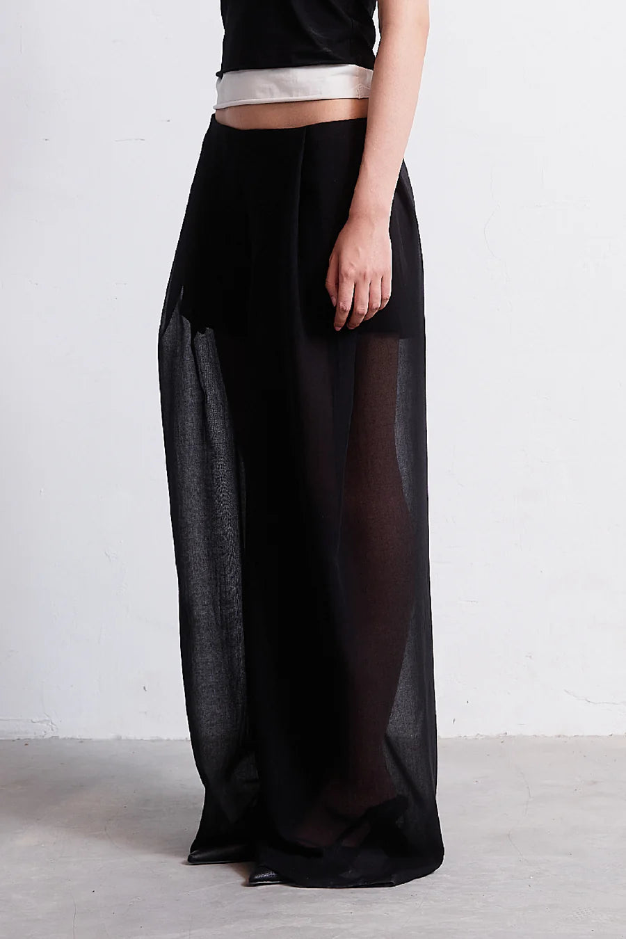 Sheer Wide Pants - BEV C multi label store