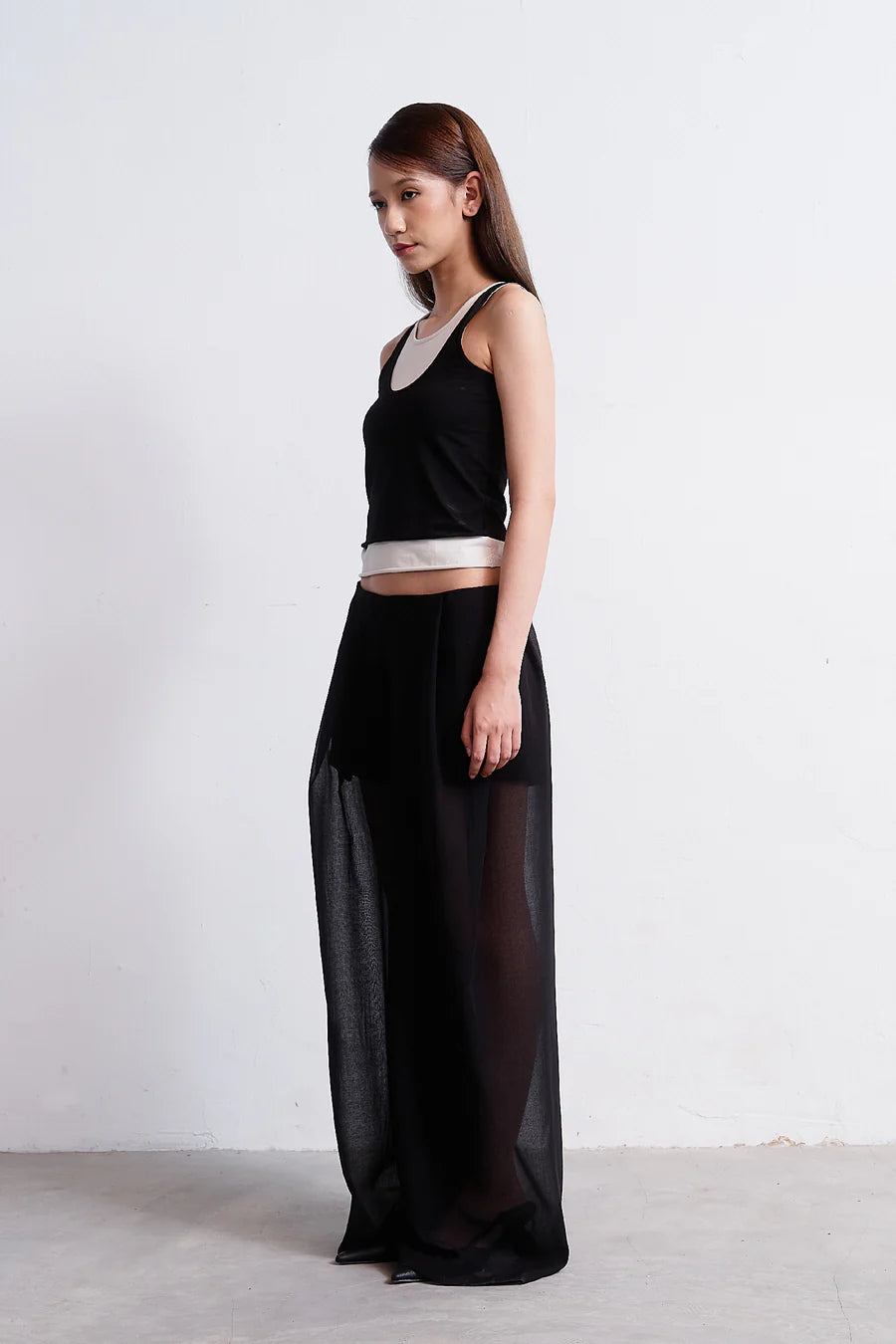 Sheer Wide Pants - BEV C multi label store