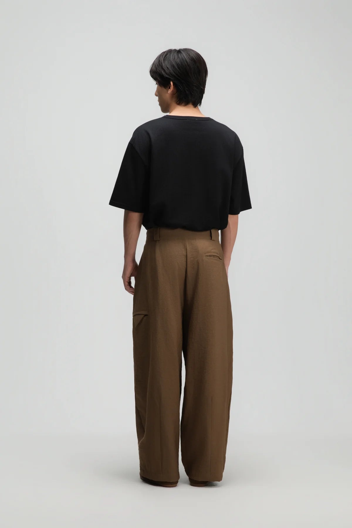 Gender Neutral Double Belted Long Trousers (Mud) - BEV C multi label store