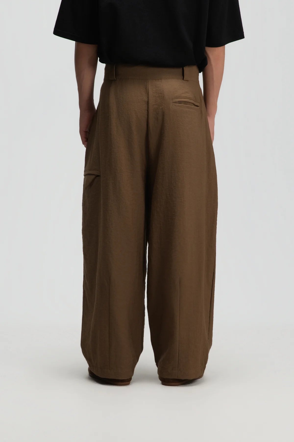 Gender Neutral Double Belted Long Trousers (Mud) - BEV C multi label store