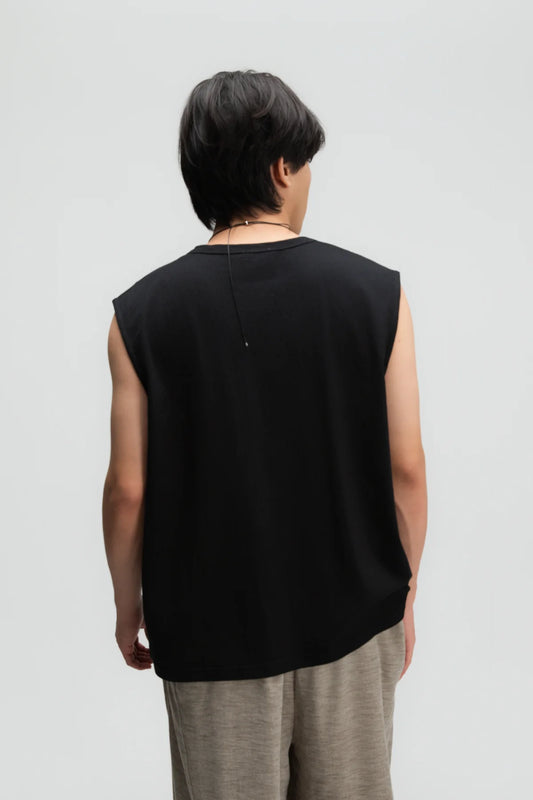 Gender Neutral Thin Muscle Tee (Textured Black) - BEV C multi label store