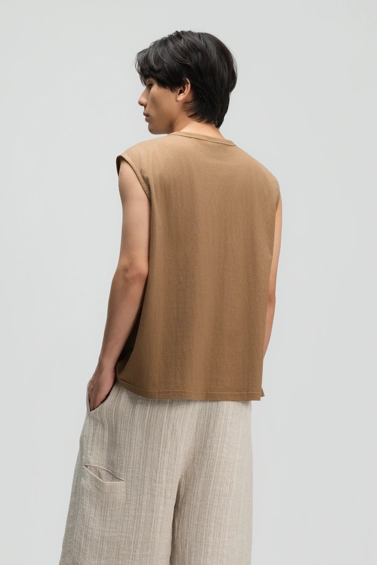Gender Neutral Thin Muscle Tee (Textured Mud) - BEV C multi label store