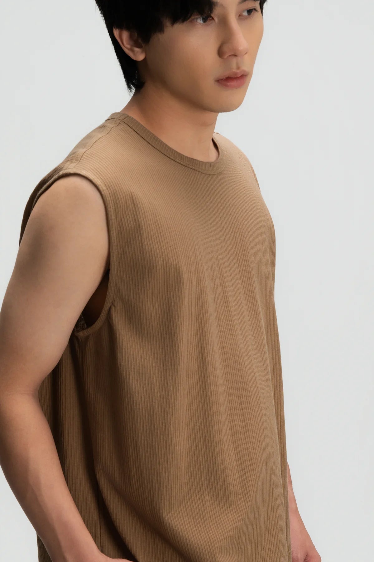 Gender Neutral Thin Muscle Tee (Textured Mud) - BEV C multi label store