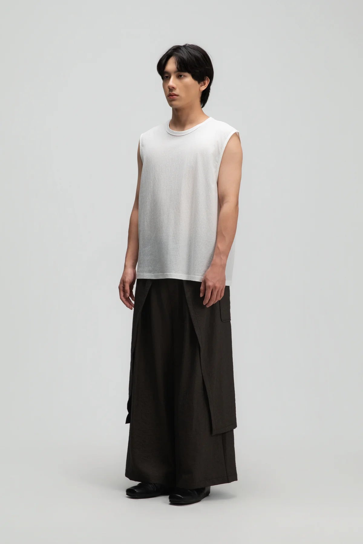 Gender Neutral Thin Muscle Tee (Textured White) - BEV C multi label store