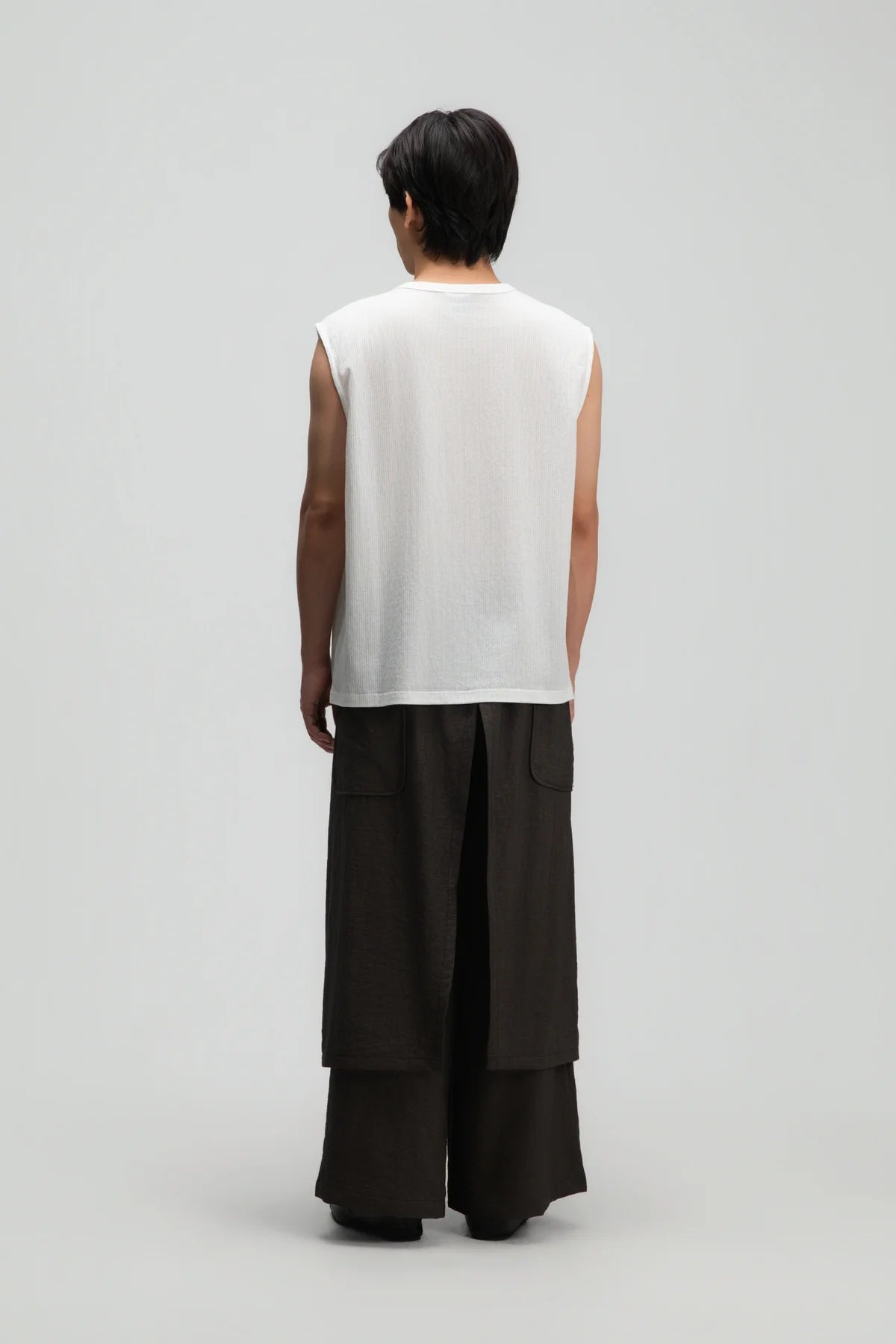 Gender Neutral Thin Muscle Tee (Textured White) - BEV C multi label store