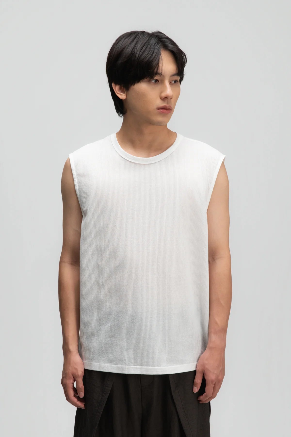 Gender Neutral Thin Muscle Tee (Textured White) - BEV C multi label store