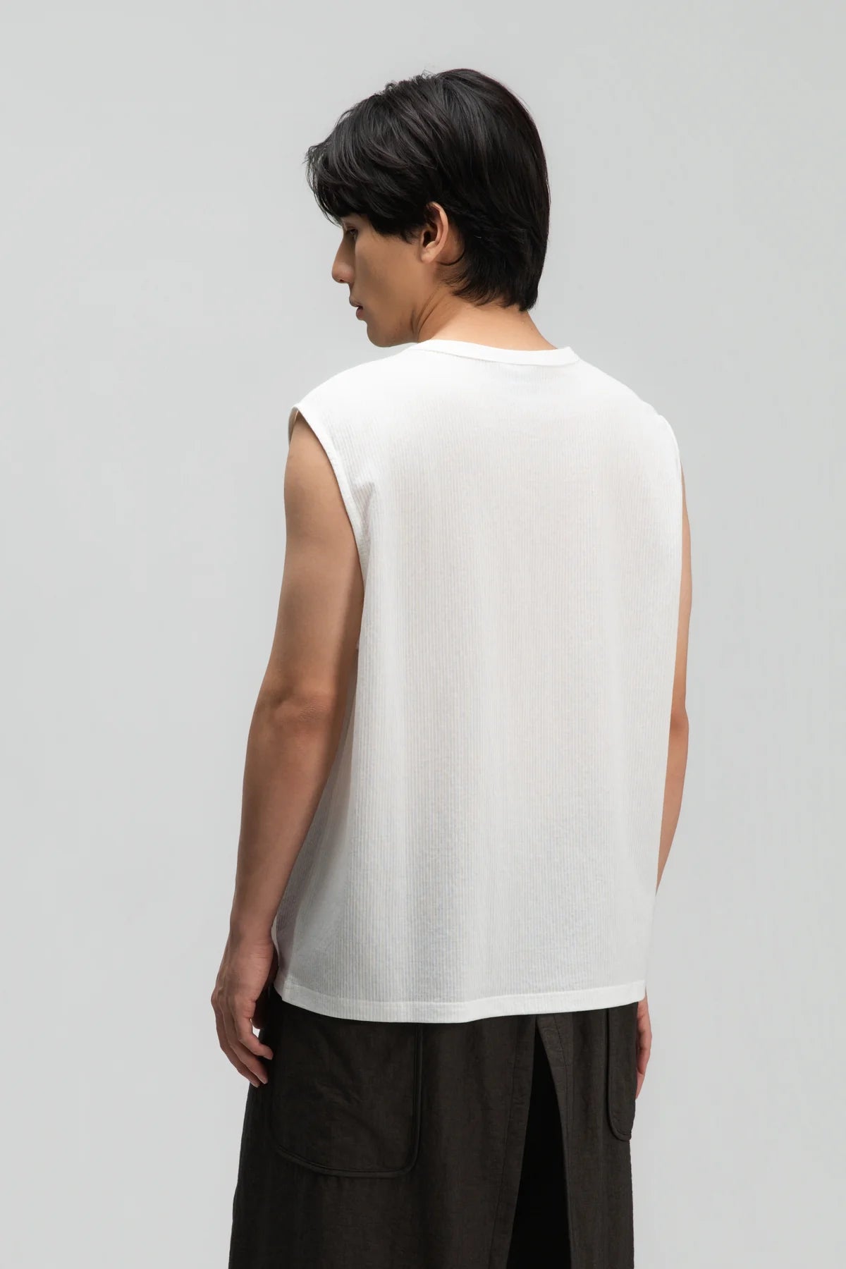 Gender Neutral Thin Muscle Tee (Textured White) - BEV C multi label store