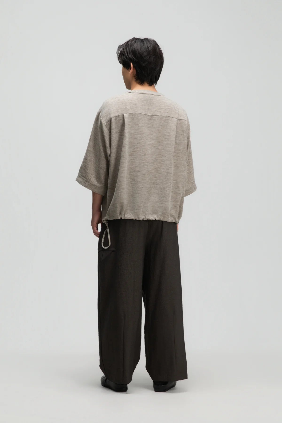 Gender Neutral Double Belted Long Trousers (Dark Grey) - BEV C multi label store