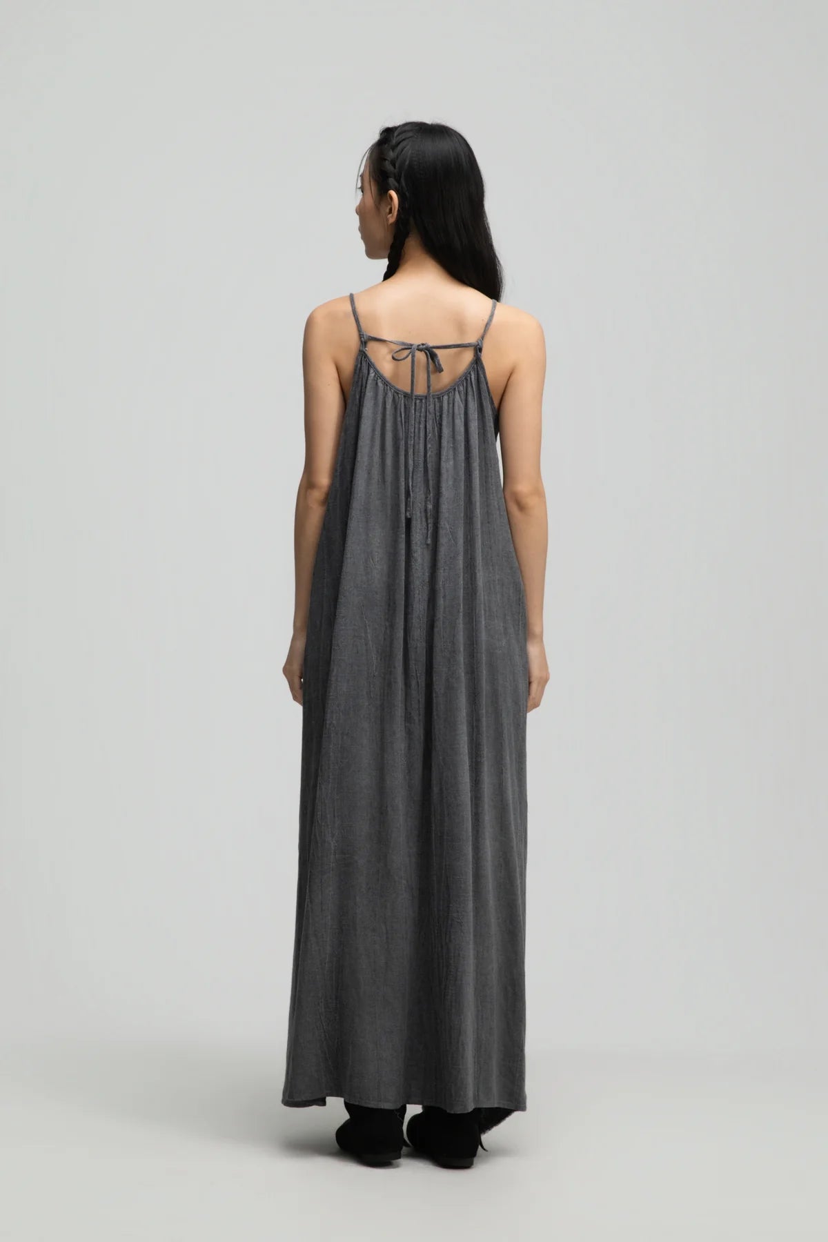 Front Drape Raw Hem Cami Dress (Tie Dye Grey) - BEV C multi label store