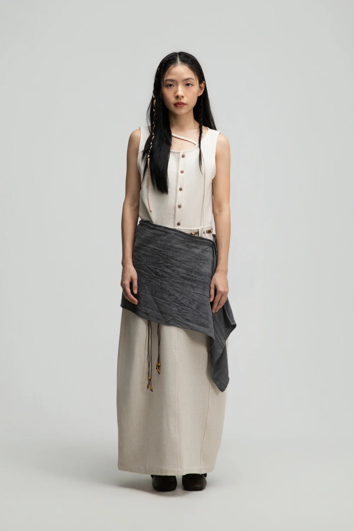 Short Pareo Drape (Tie Dye Grey) - BEV C multi label store