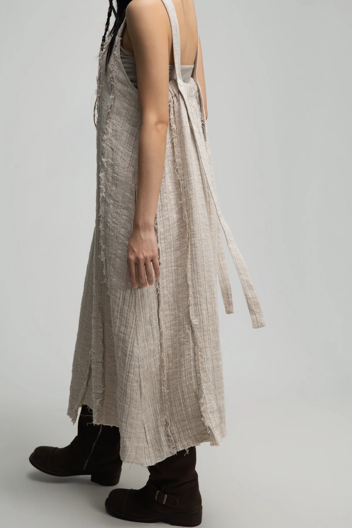 Square Neck Raw Hem Cami Dress (Beige) - BEV C multi label store