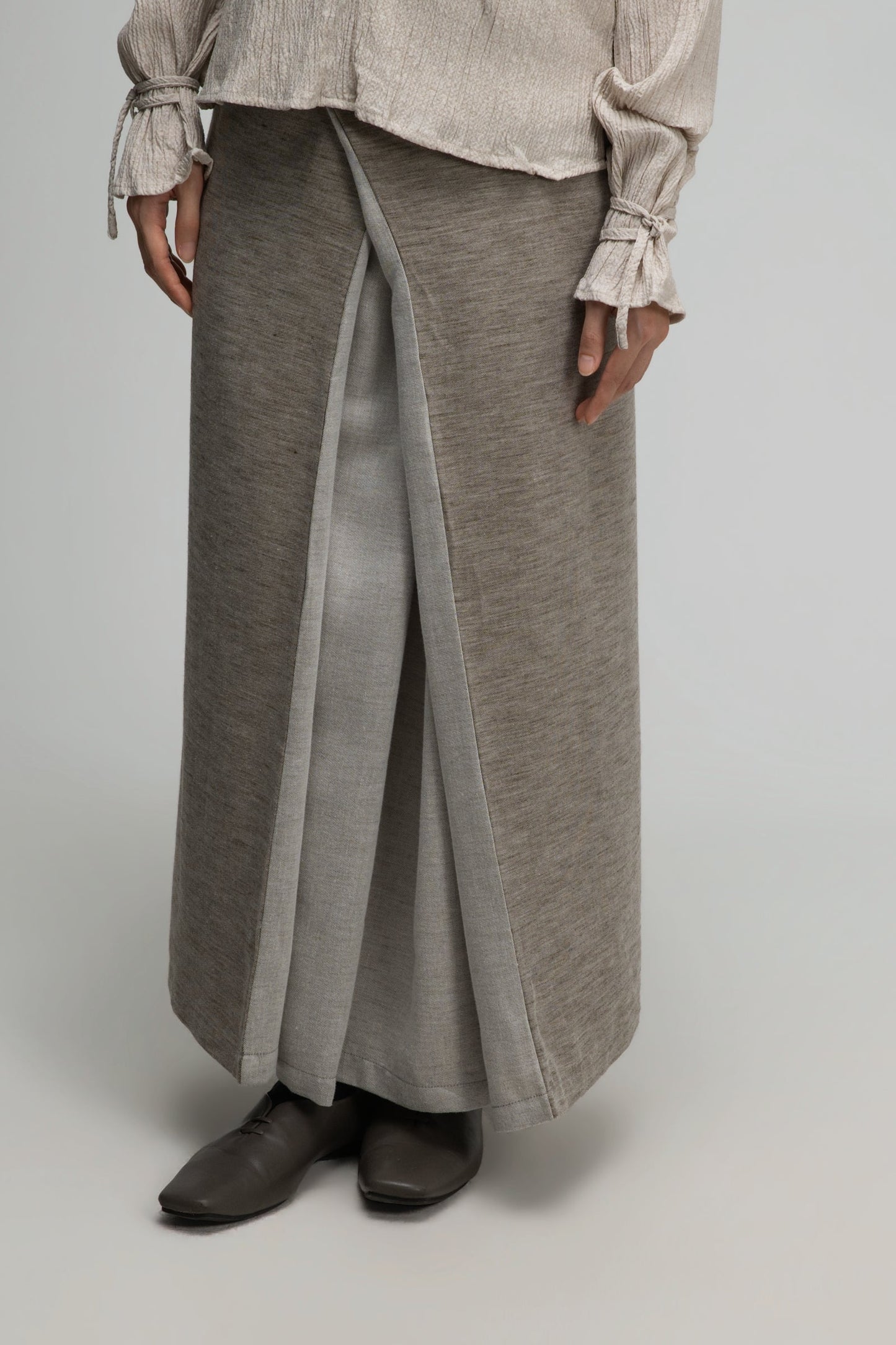 Dual Wear Wrap Skirt 2.0 (Dark Oat) - BEV C multi label store
