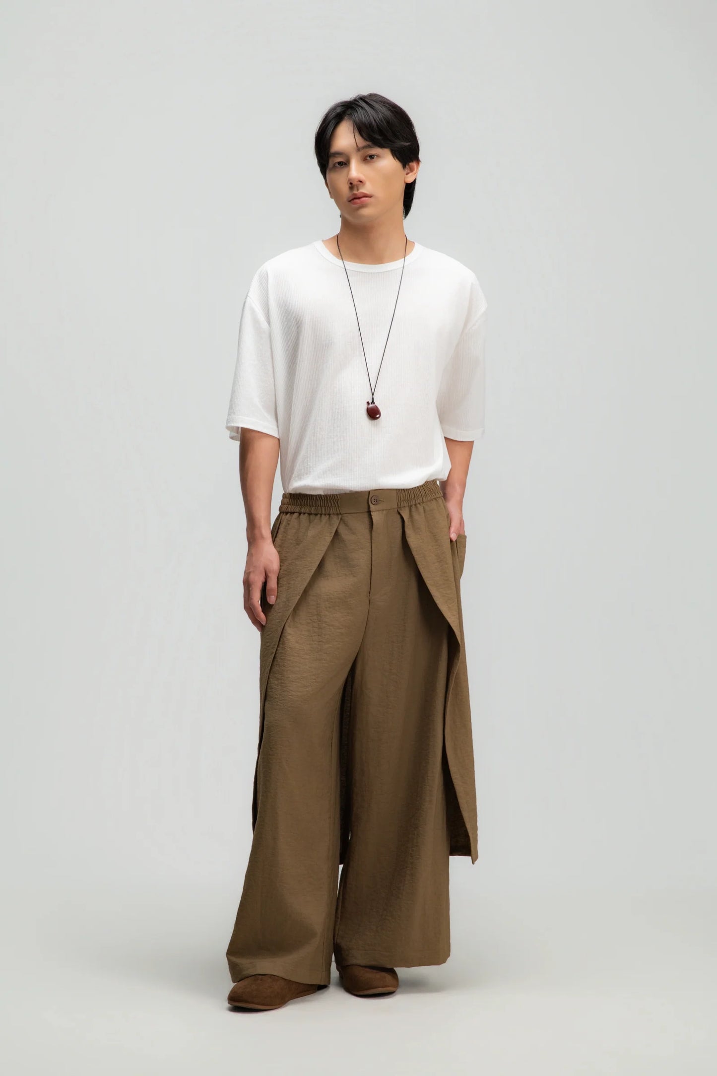 Gender Neutral Panel Cover Long Pants (Mud) - BEV C multi label store