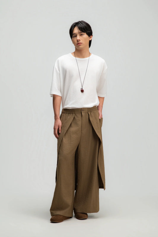 Gender Neutral Panel Cover Long Pants (Mud) - BEV C multi label store