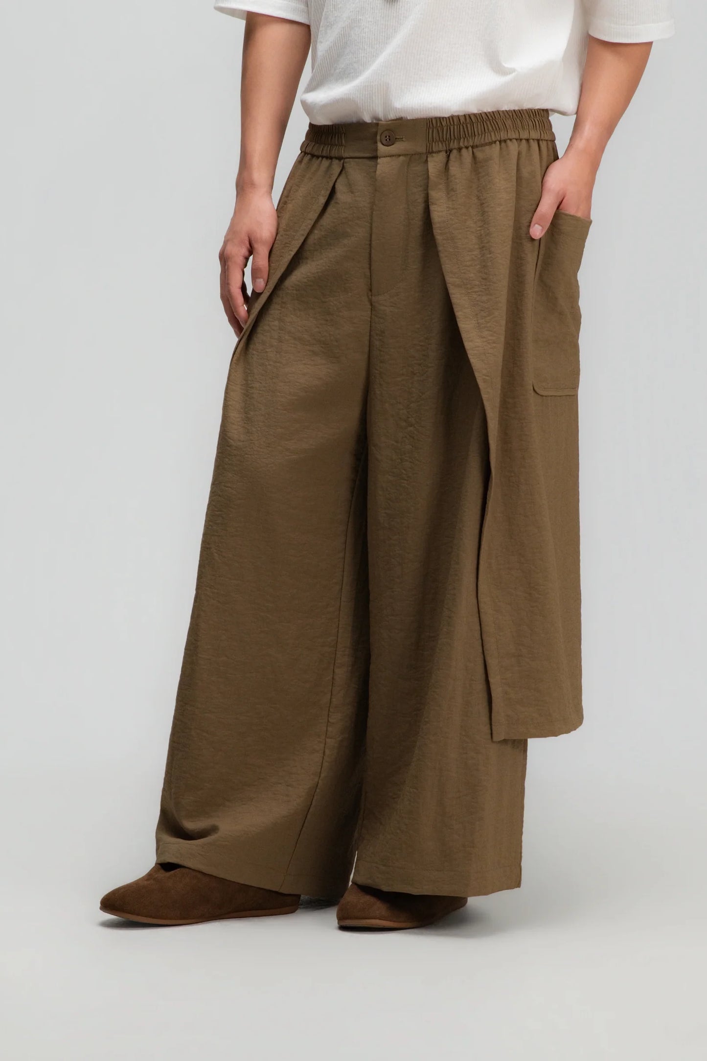 Gender Neutral Panel Cover Long Pants (Mud) - BEV C multi label store