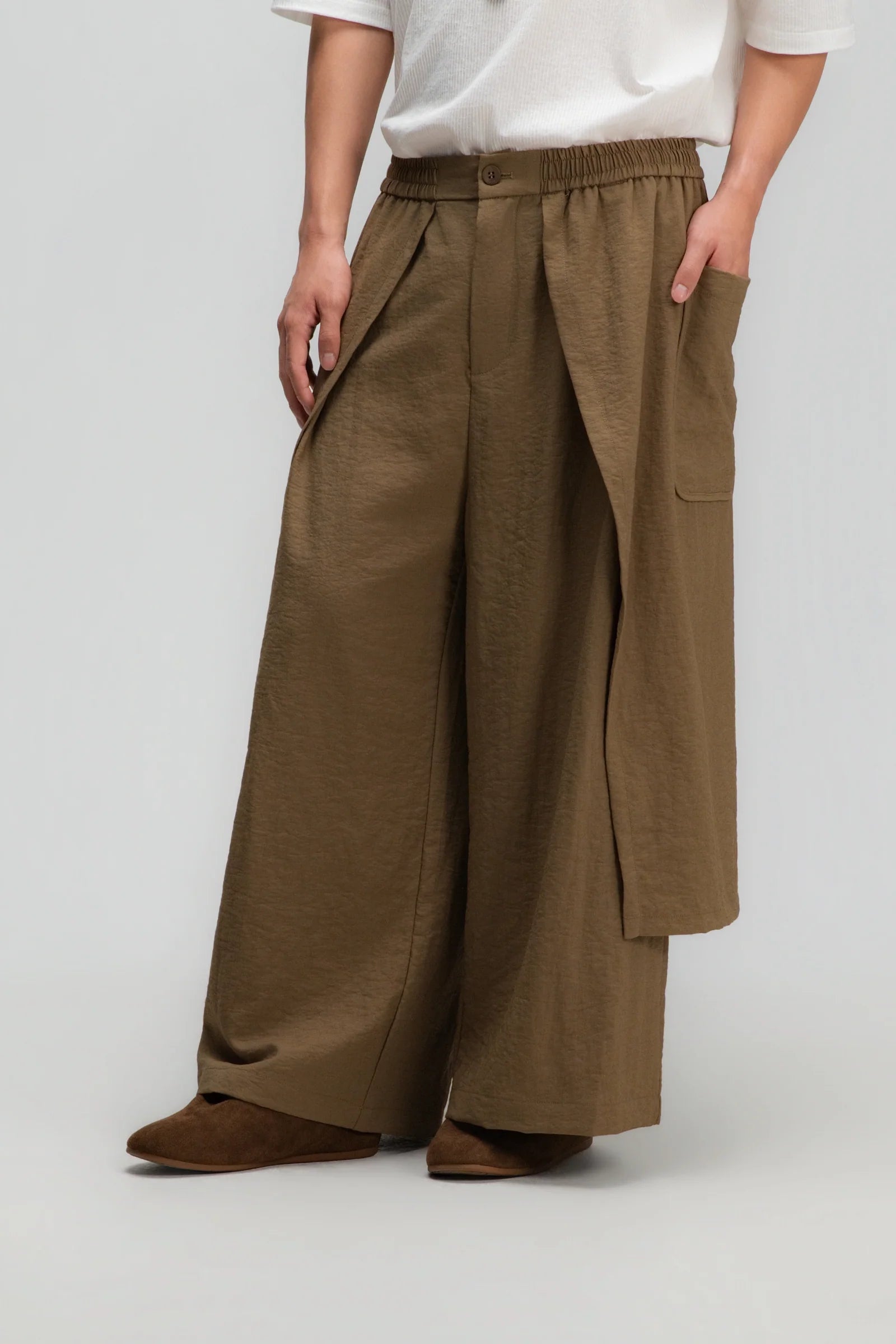 Gender Neutral Panel Cover Long Pants (Mud) - BEV C multi label store
