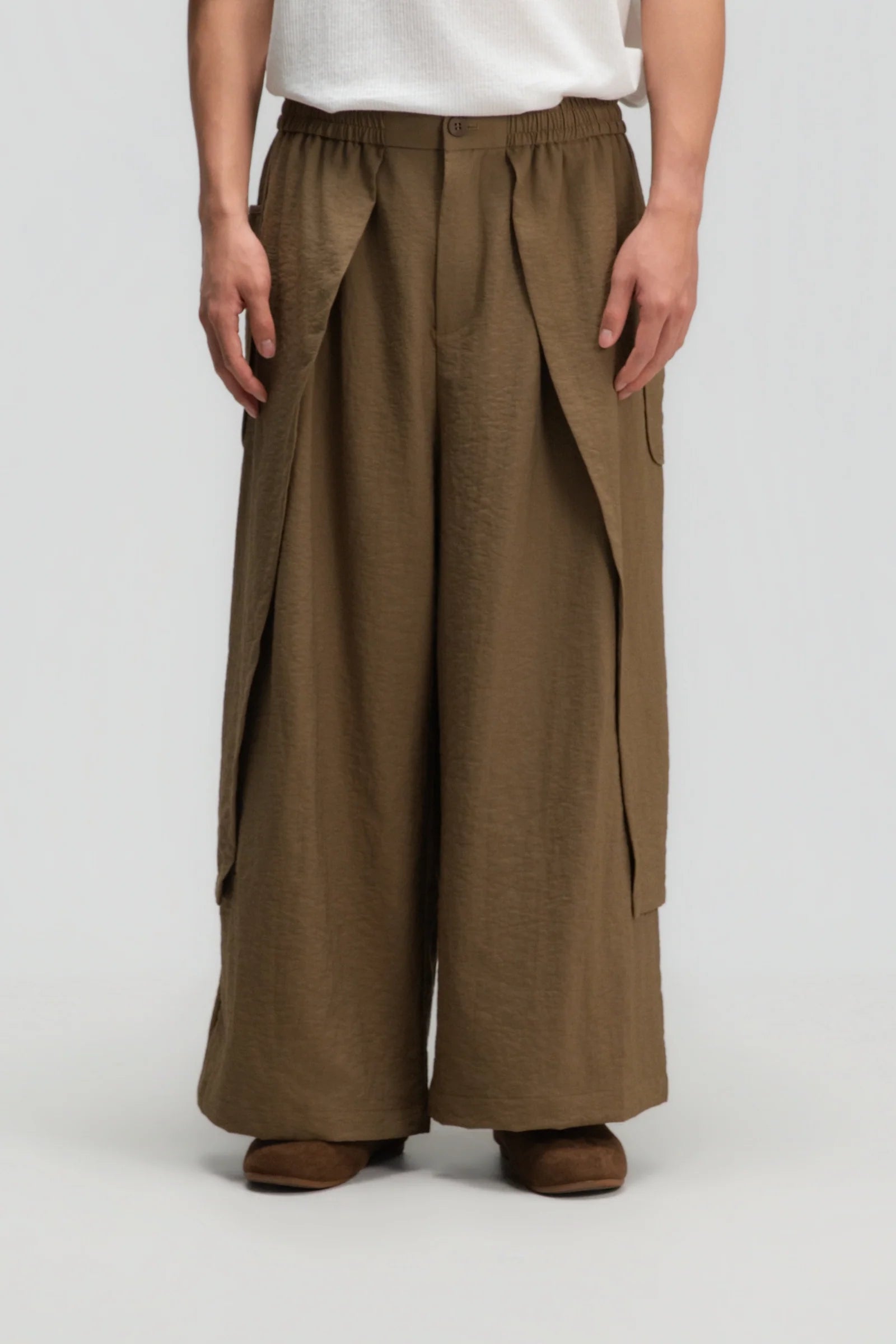 Gender Neutral Panel Cover Long Pants (Mud) - BEV C multi label store