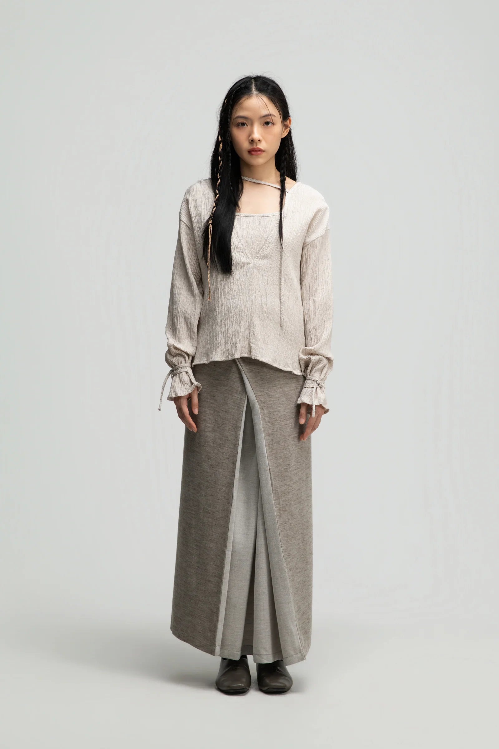 Dual Wear Wrap Skirt 2.0 (Dark Oat) - BEV C multi label store