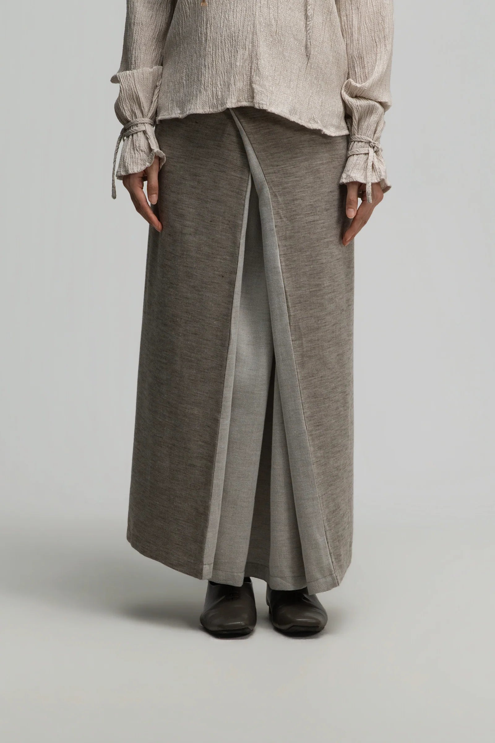 Dual Wear Wrap Skirt 2.0 (Dark Oat) - BEV C multi label store