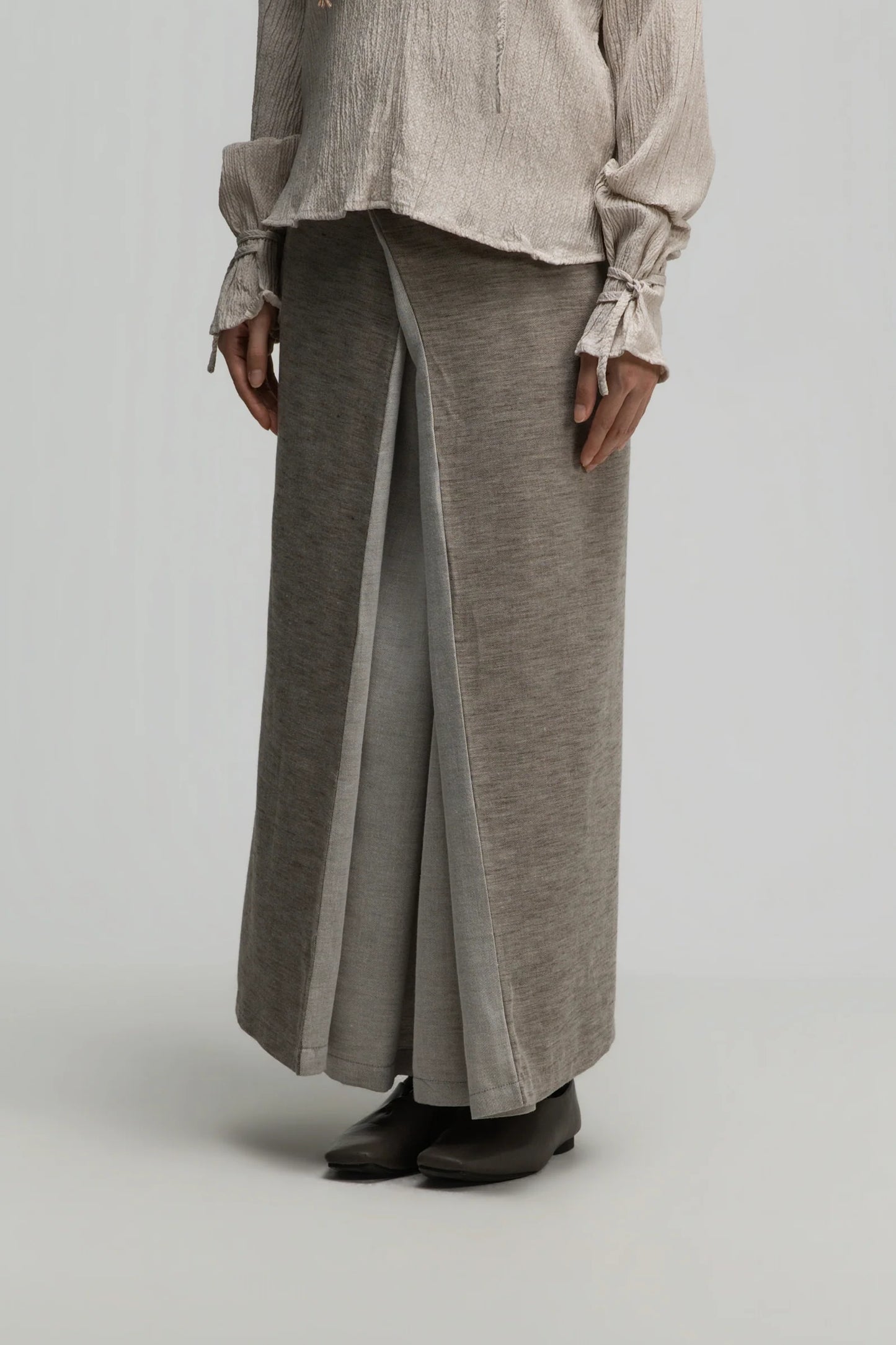 Dual Wear Wrap Skirt 2.0 (Dark Oat) - BEV C multi label store
