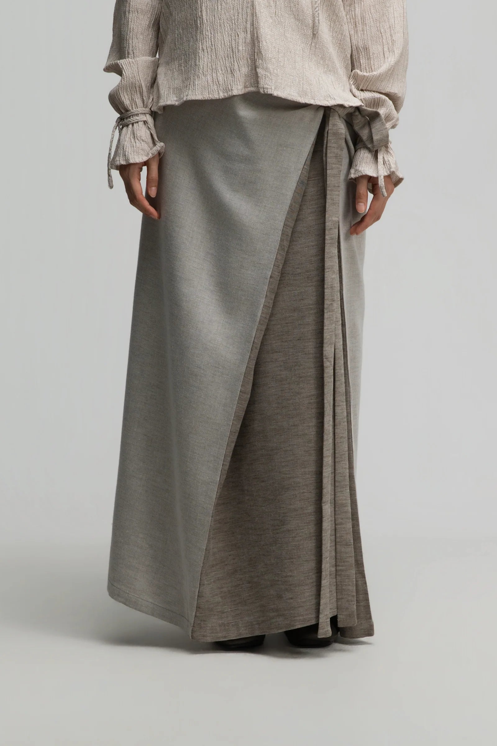Dual Wear Wrap Skirt 2.0 (Dark Oat) - BEV C multi label store
