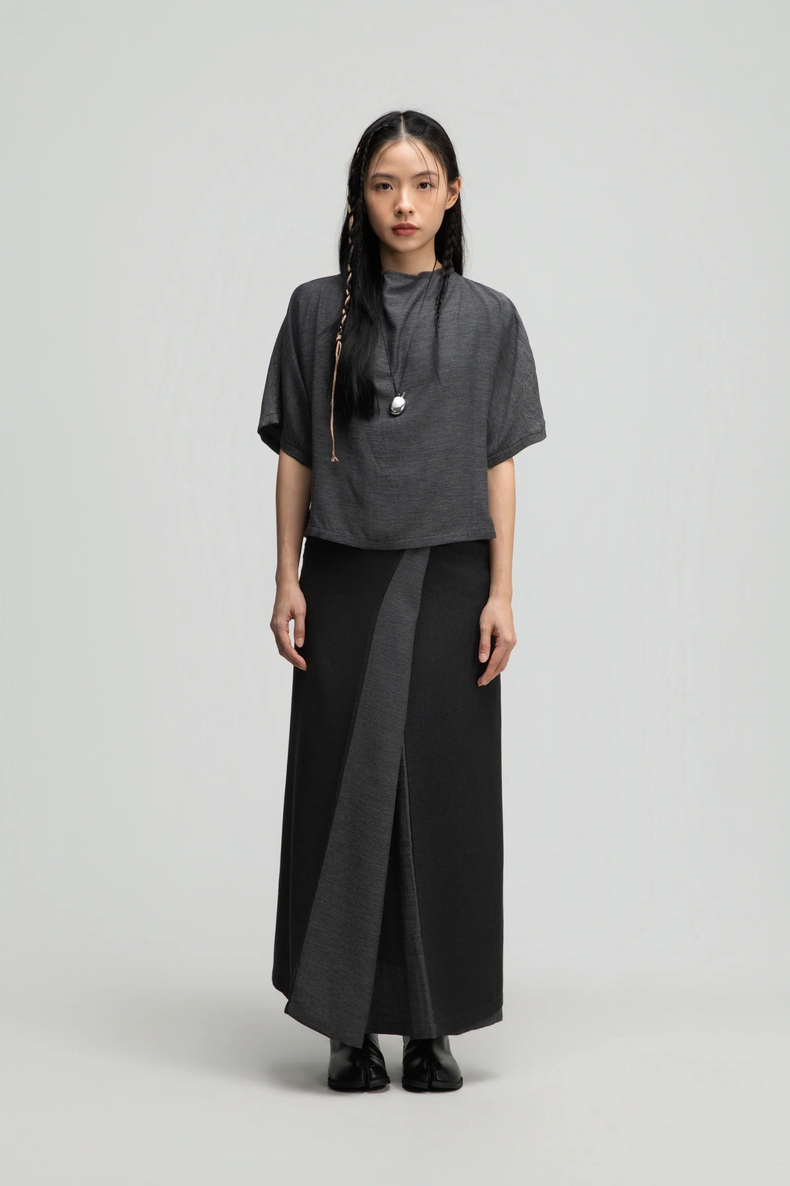 Dual Wear Wrap Skirt 2.0 (Midnight Grey) - BEV C multi label store