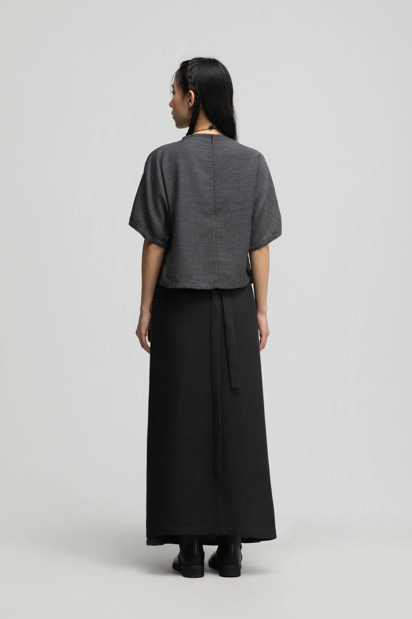 Dual Wear Wrap Skirt 2.0 (Midnight Grey) - BEV C multi label store
