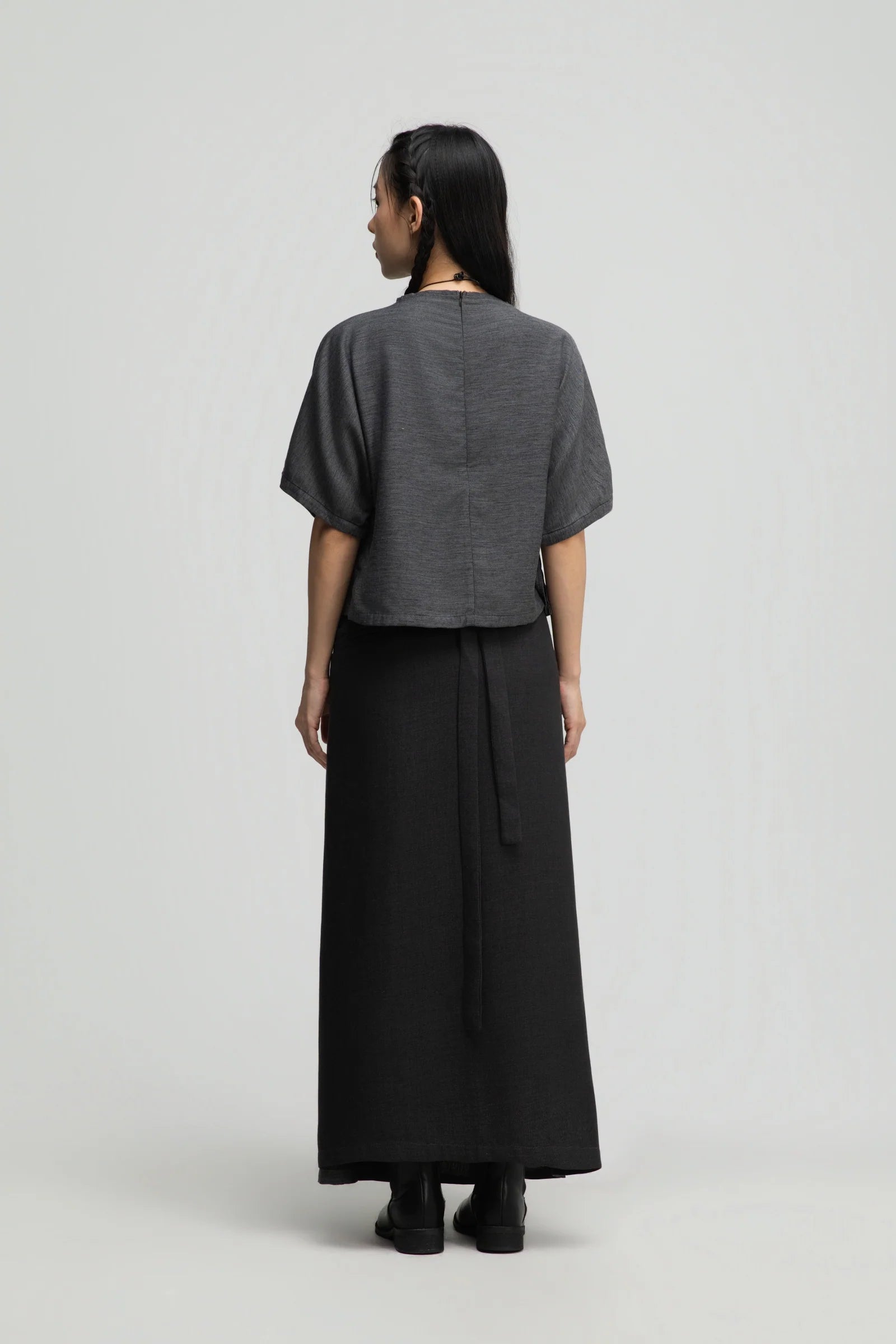 Dual Wear Wrap Skirt 2.0 (Midnight Grey) - BEV C multi label store