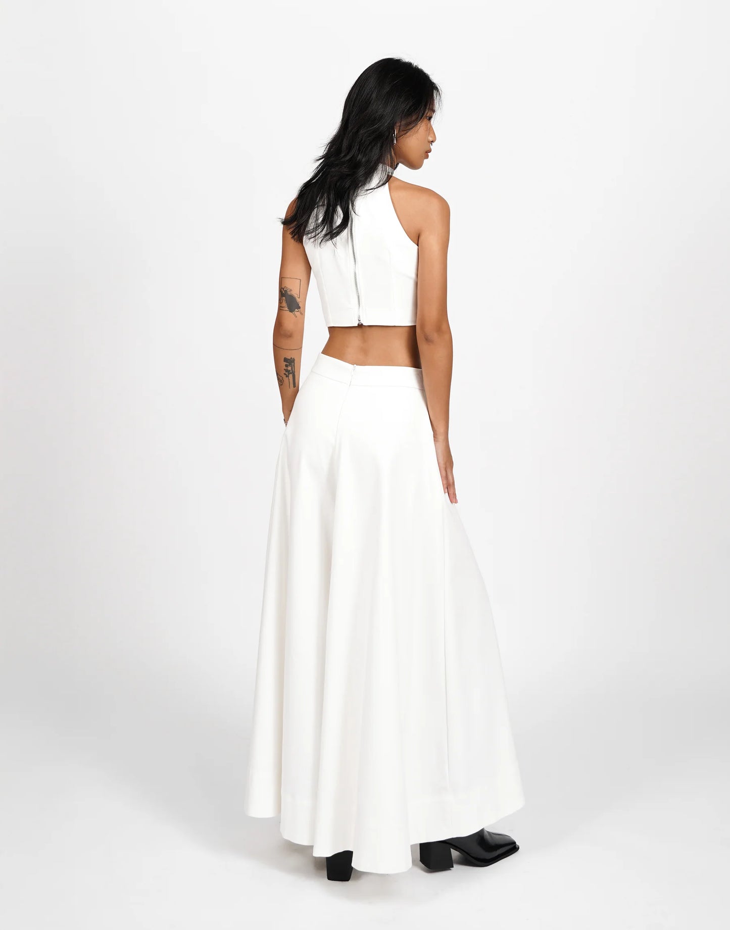 Wide Flare Trousers (White)