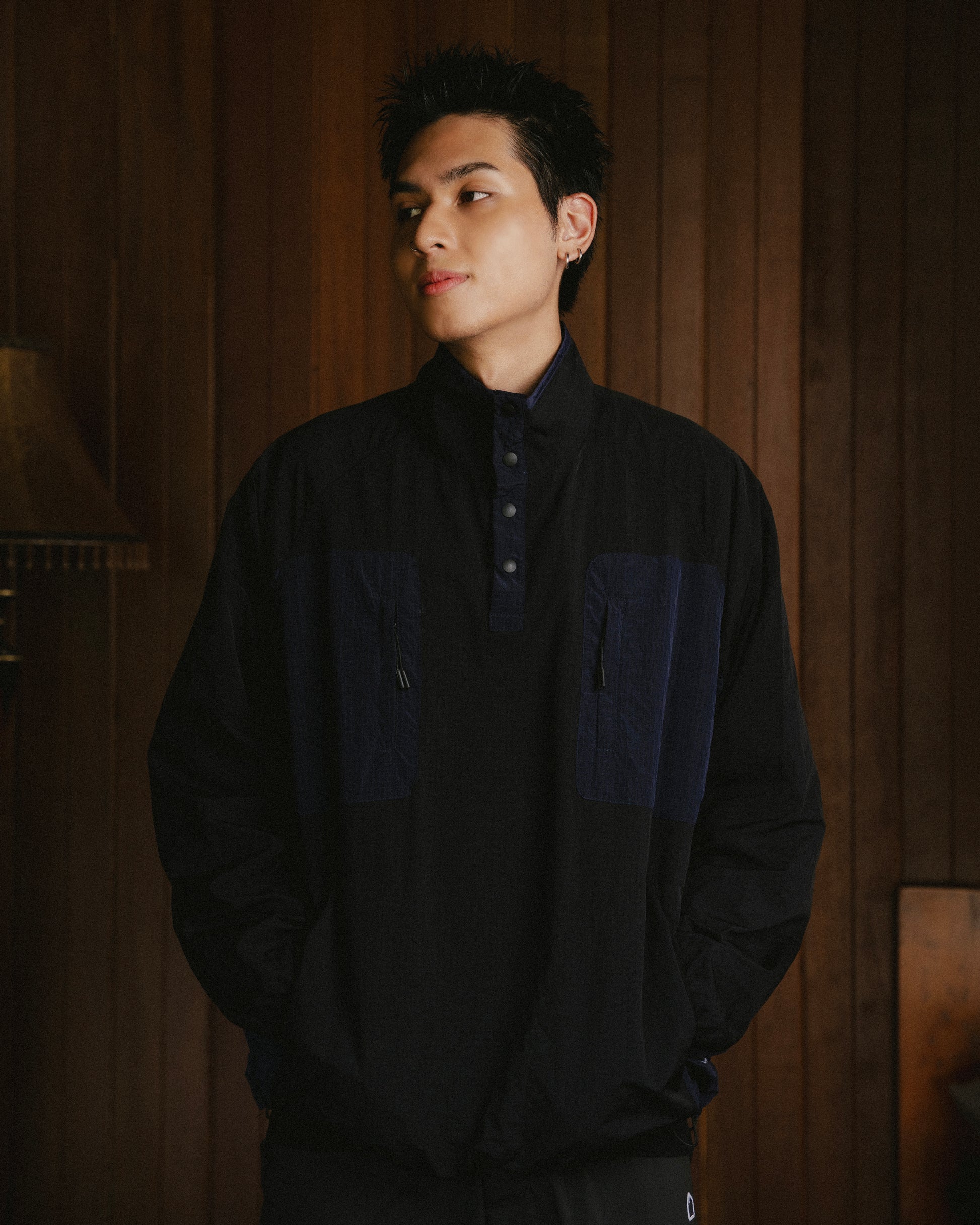 Half Snap Pullover Jacket (Midnight) - BEV C multi label store