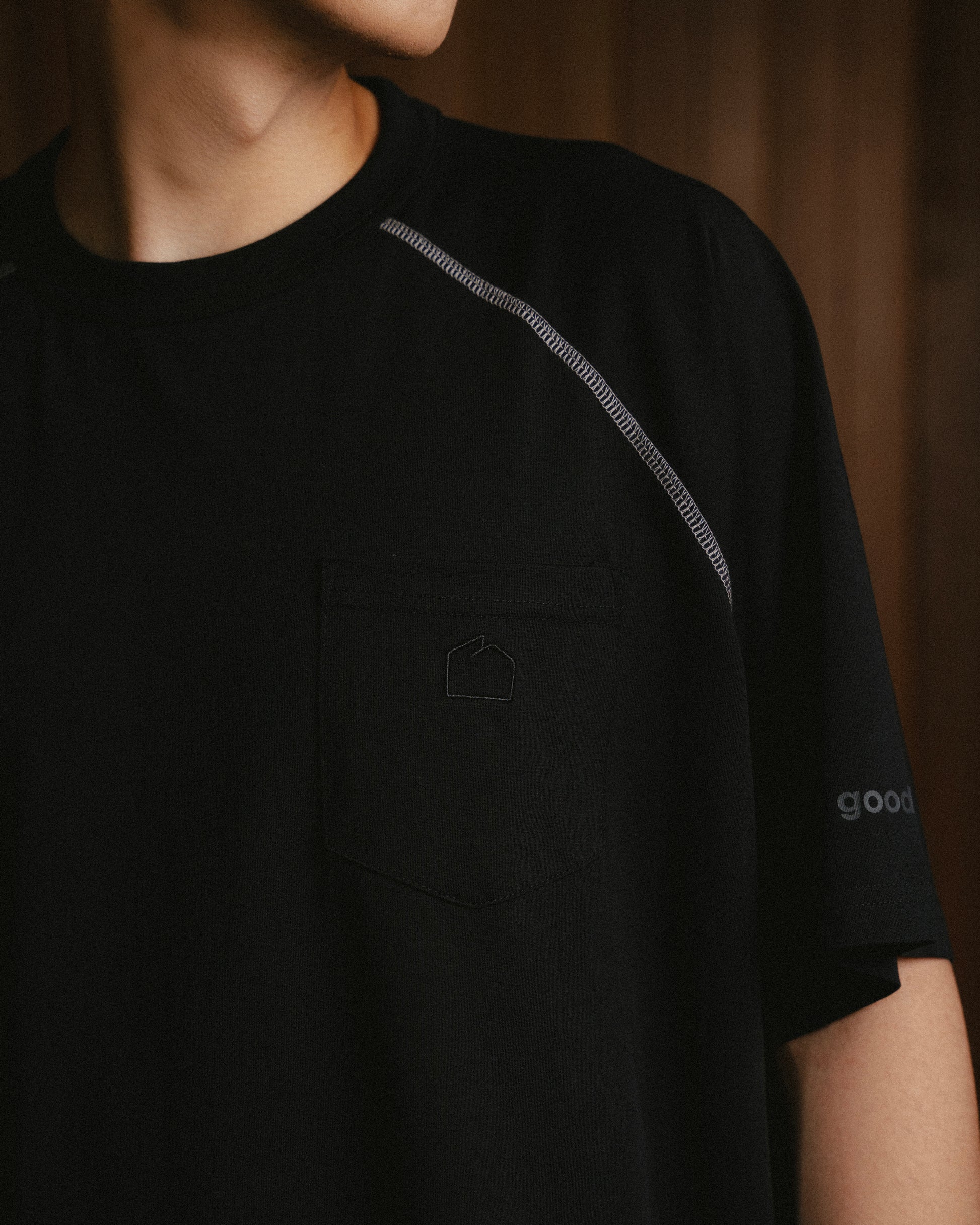 Sorona Pocket Tee - Black/White Line - BEV C multi label store
