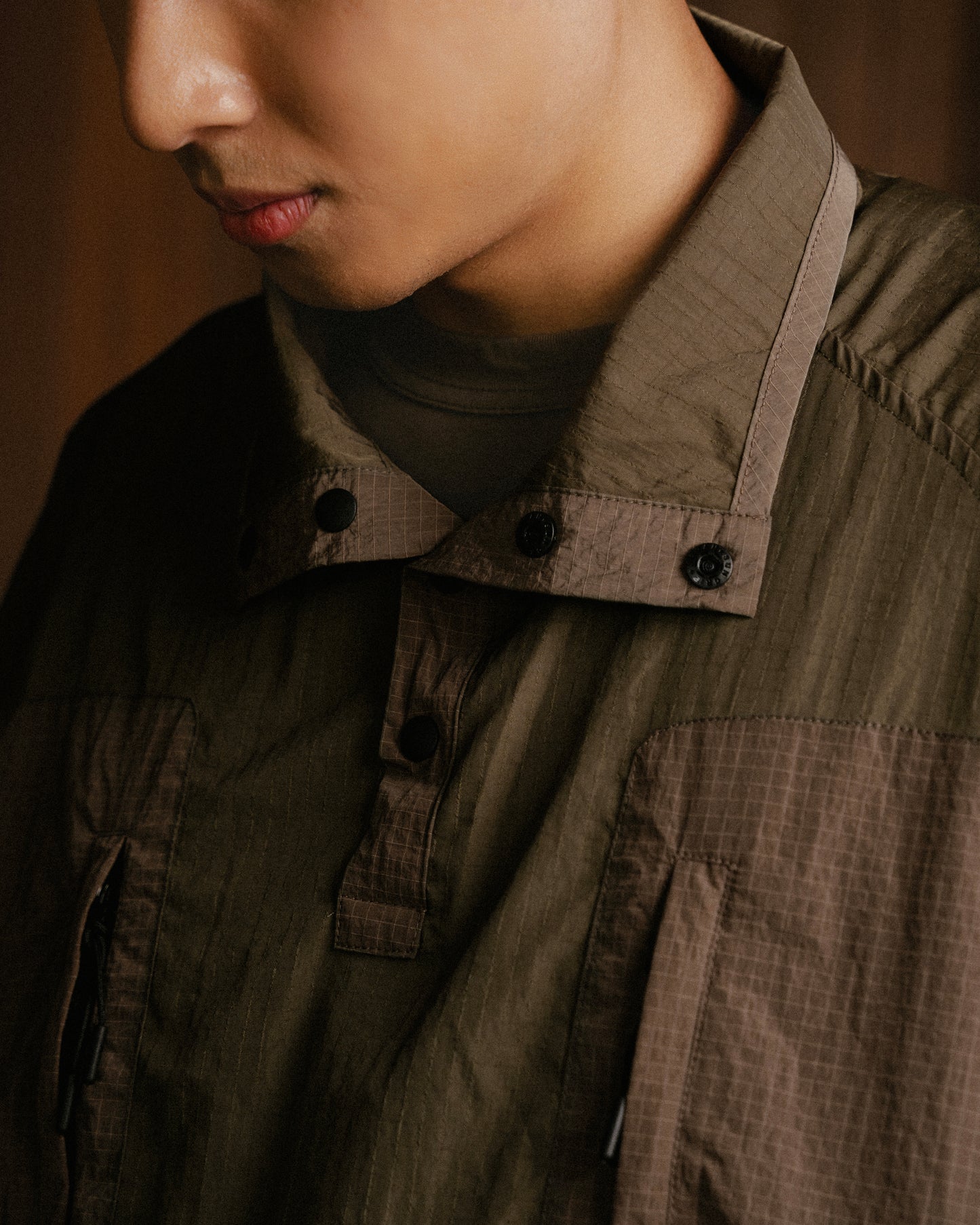 Half Snap Pullover Jacket (Umber) - BEV C multi label store