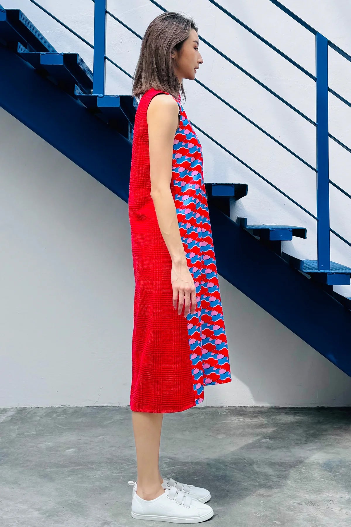 LUNAR 2024 DD01 || CURIOUS RED BROCCOLI MIDI DRESS - BEV C multi label store