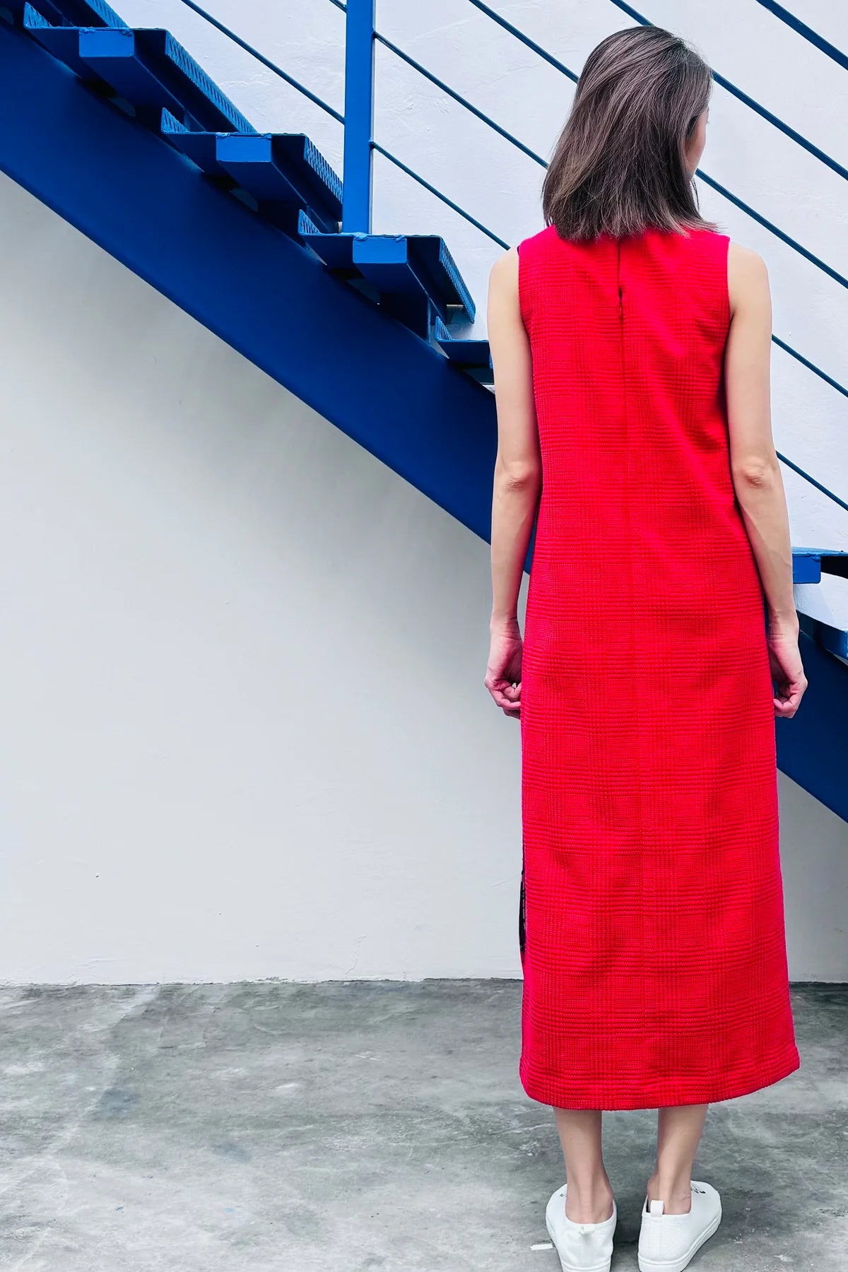 LUNAR 2024 DD03B || CURIOUS RED BROCCOLI 'CHEONGSAM' MAXI DRESS - BEV C multi label store