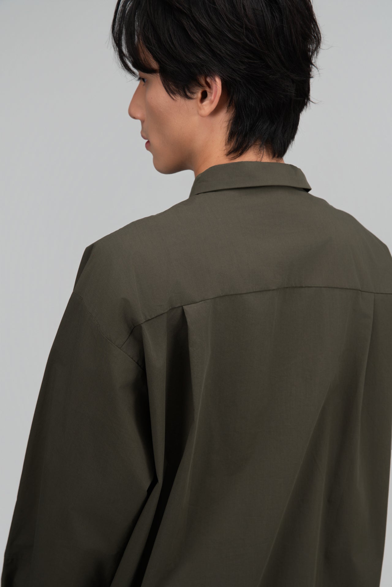 Gender Neutral Skipper Collar Long Sleeve Shirt (Forest) - BEV C multi label store
