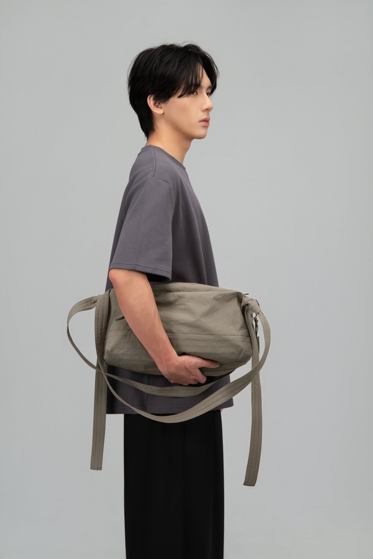 Medium Loaf Nylon Bag (Light Grey) - BEV C multi label store
