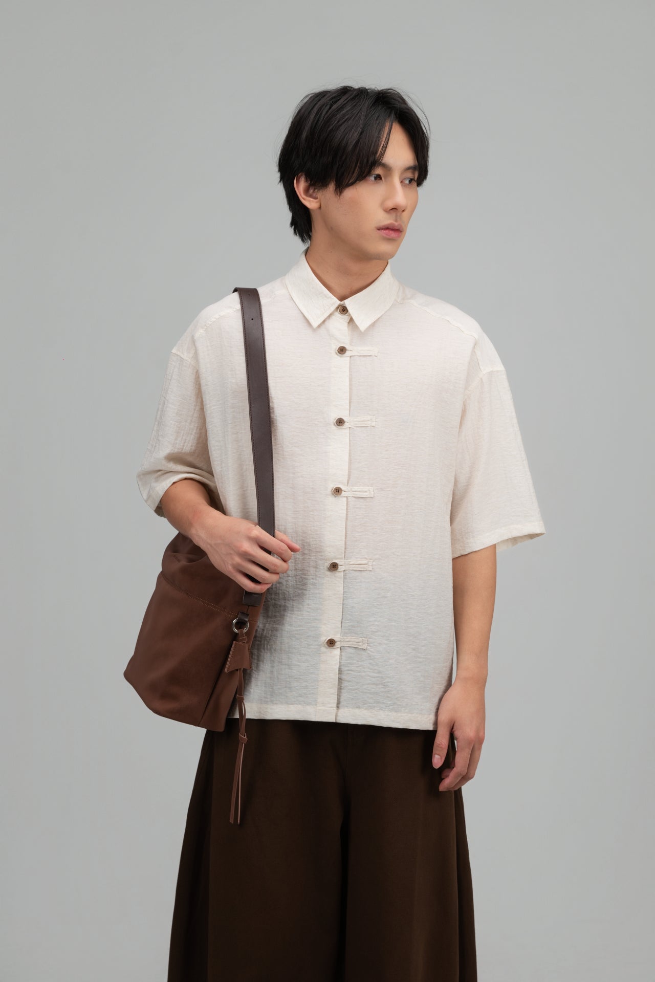 Small Soft Snow Leather Bag (Brown) - BEV C multi label store