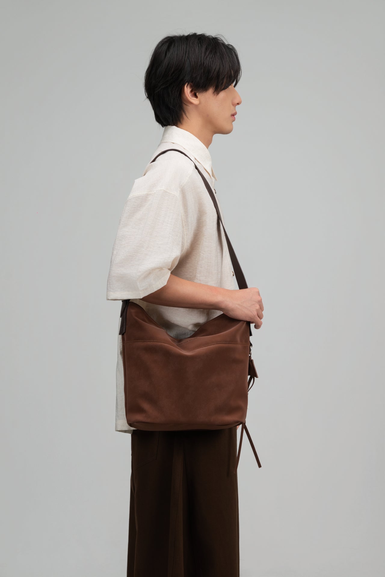 Small Soft Snow Leather Bag (Brown) - BEV C multi label store