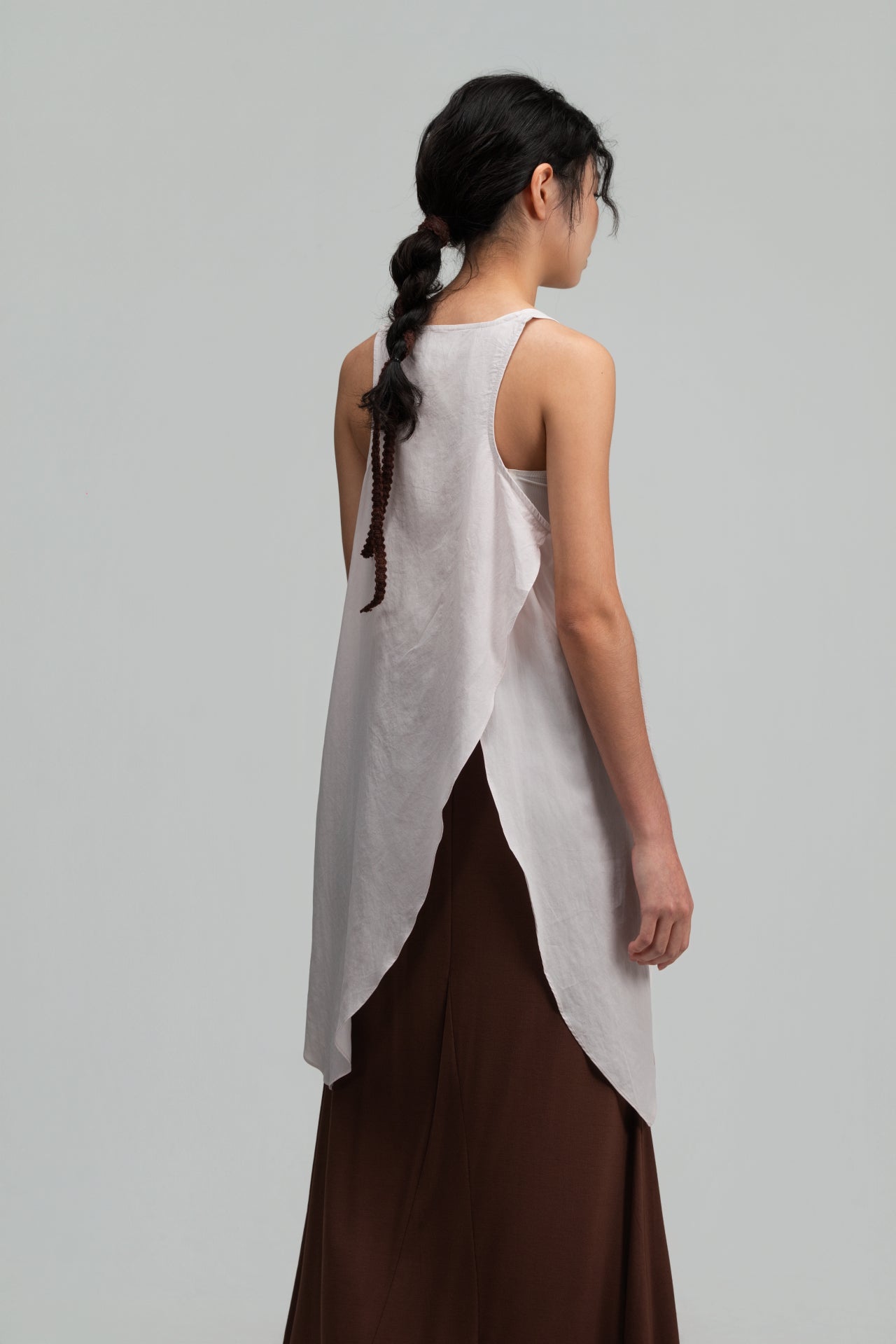 Asymmetrical Layering Long Tank Top (Blush) - BEV C multi label store