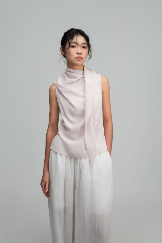 Triangle Neck-Scarf Tank Top (Blush) - BEV C multi label store