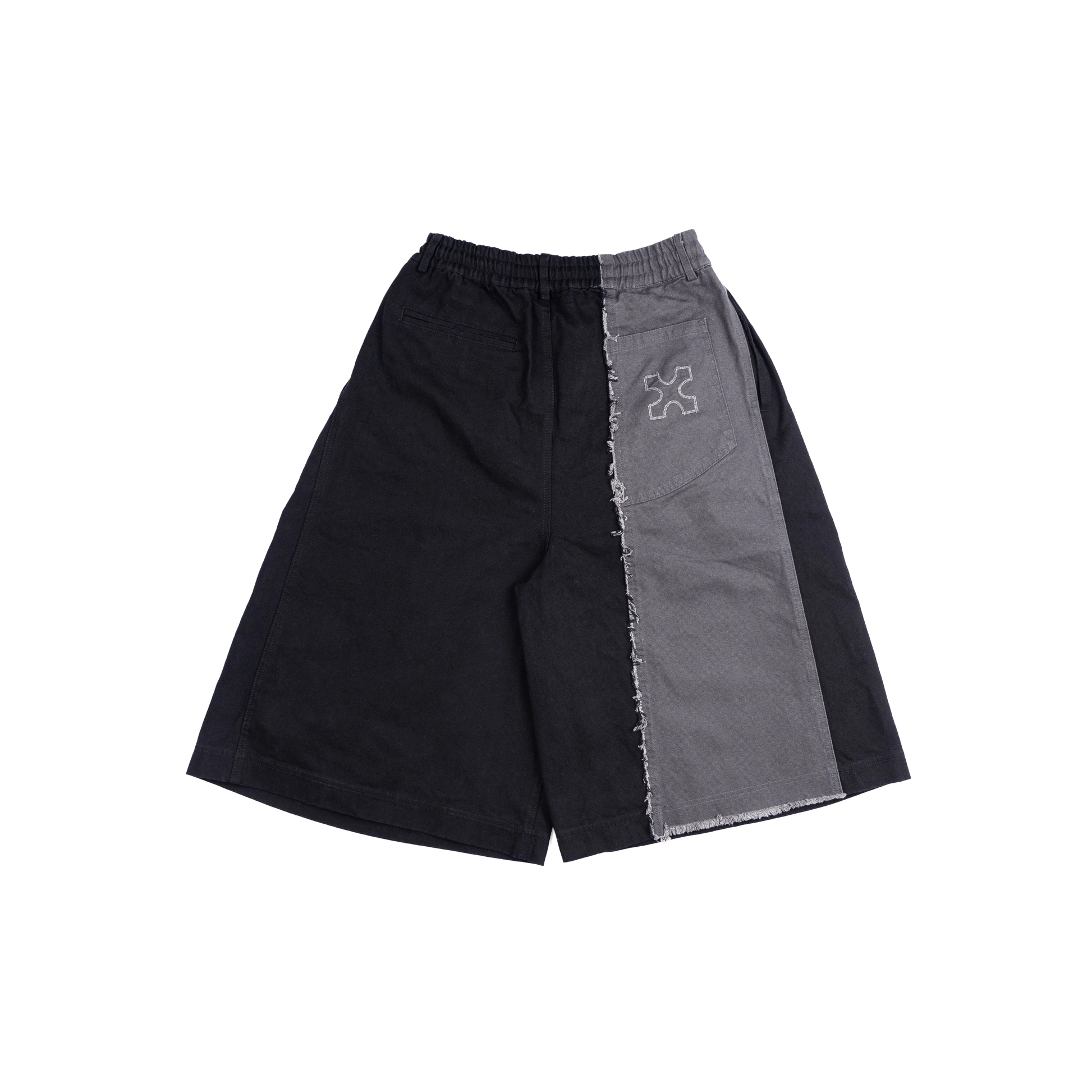 ASYMMETRICAL JORTS - BLACK - BEV C multi label store
