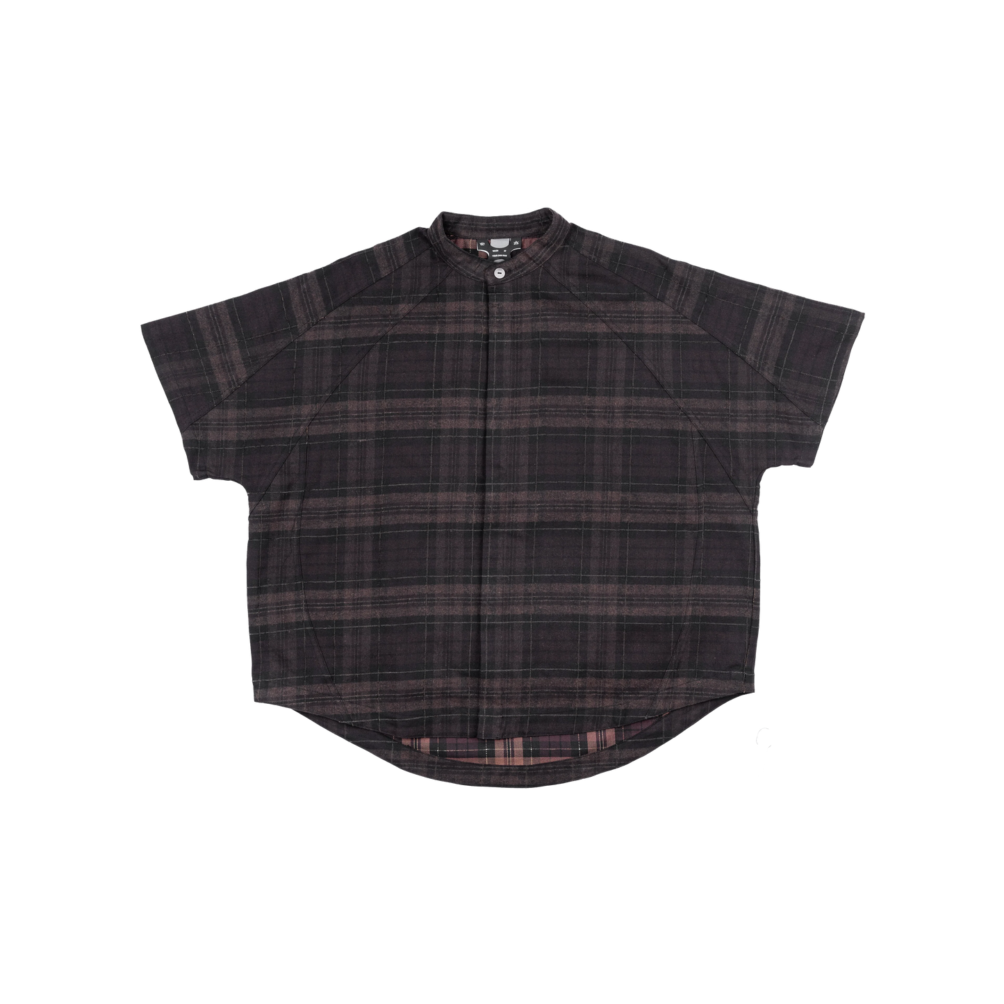 MANDARIN BACK PLEATED SHIRT - FLANNEL
