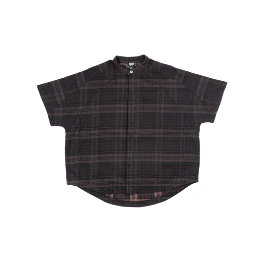 MANDARIN BACK PLEATED SHIRT - FLANNEL