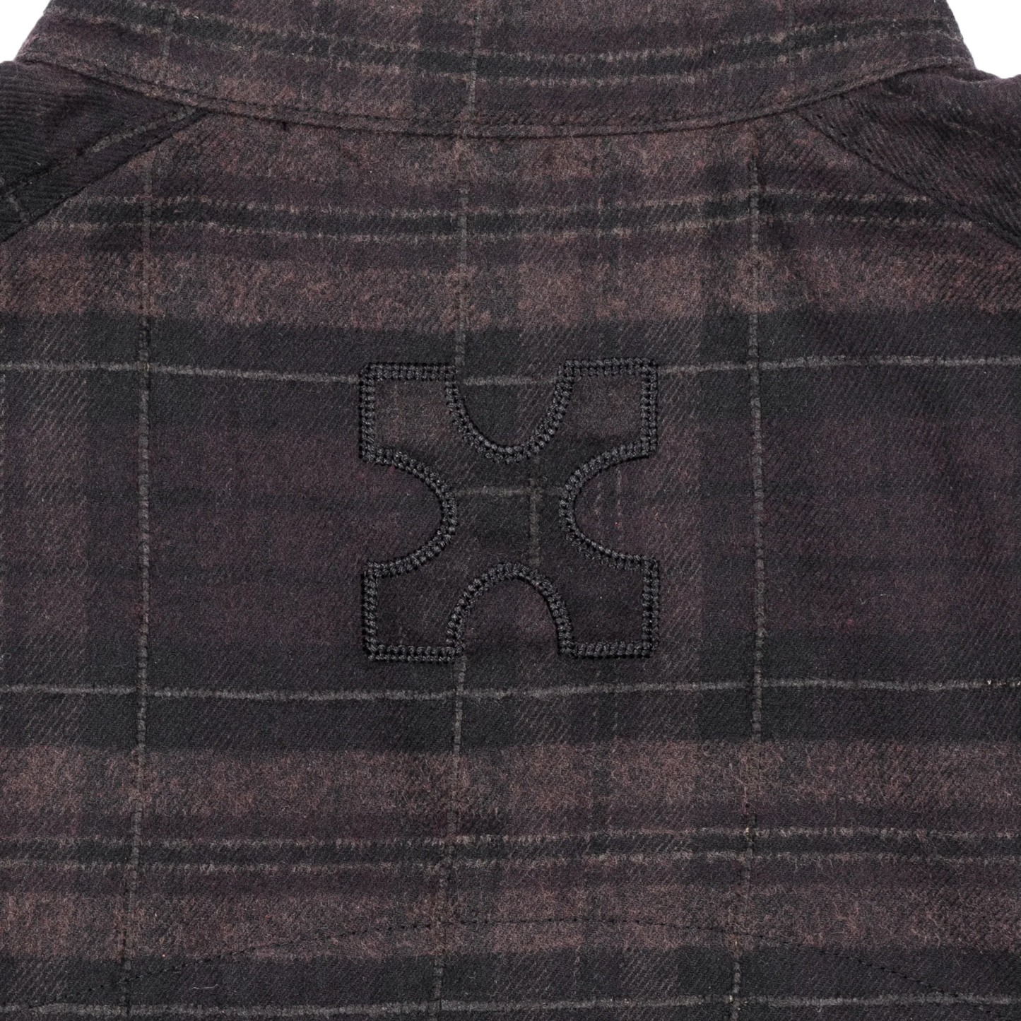 MANDARIN BACK PLEATED SHIRT - FLANNEL