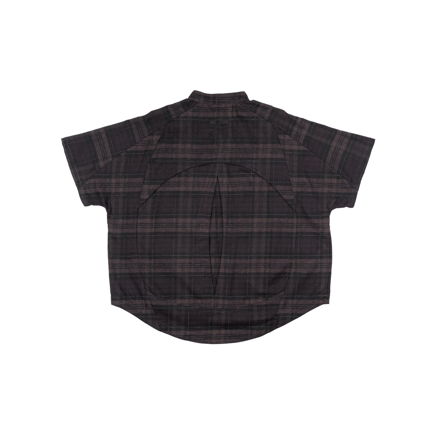 MANDARIN BACK PLEATED SHIRT - FLANNEL