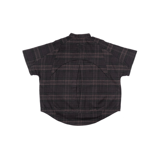 MANDARIN BACK PLEATED SHIRT - FLANNEL