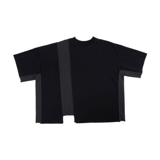 ASYMMETRICAL T-SHIRT - BLACK - BEV C multi label store