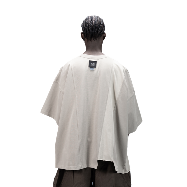 ASYMMETRICAL T-SHIRT - BEIGE - BEV C multi label store
